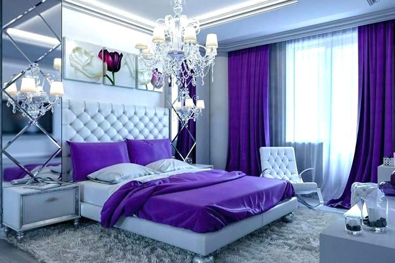 Blue and purple home decor
